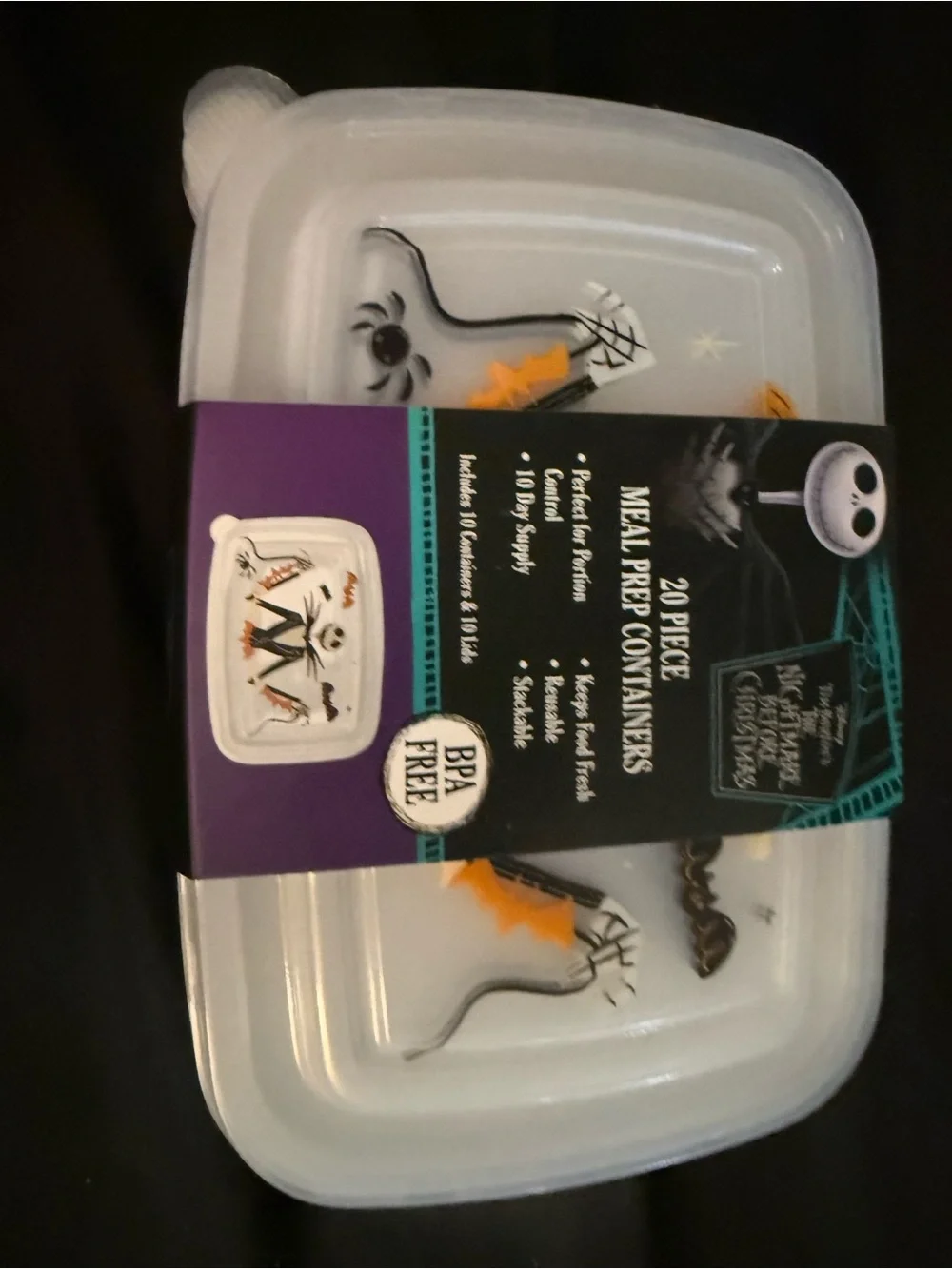 Disney The Nightmare Before Christmas White Meal Prep Containers - 20 Piece